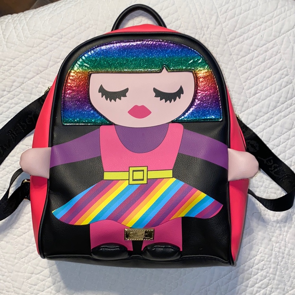 Betsey Johnson LBMINDY Rainbow 🌈 Girl Backpack